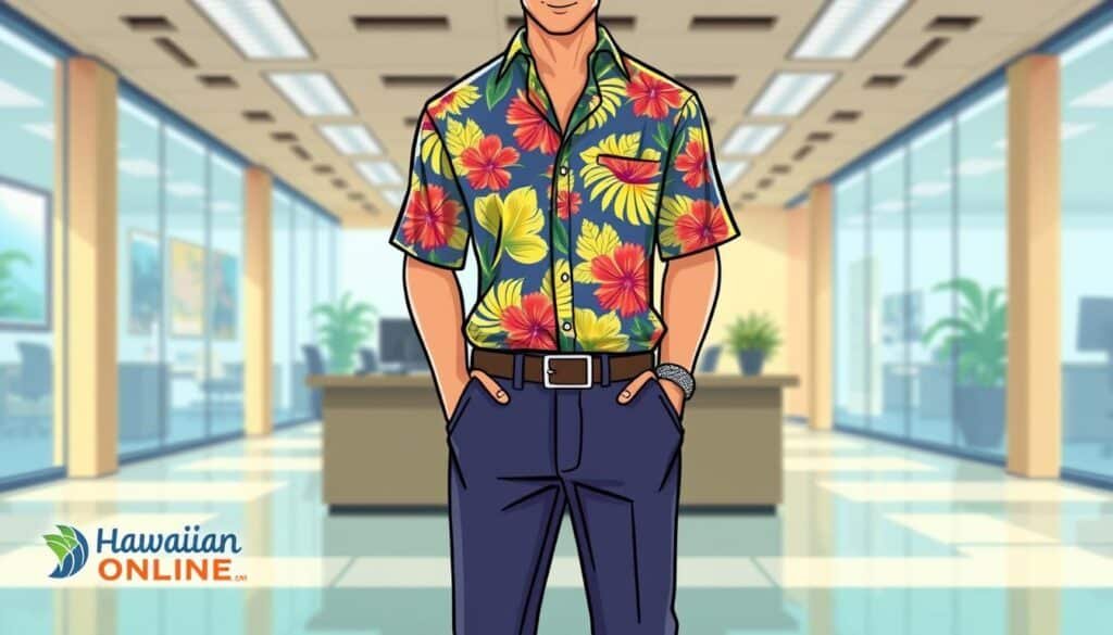 Hawaiian button-down business attire