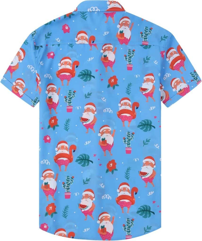 Damipow Mens Unique Pattern Hawaiian Shirt Beach Tropical Button Up Shirts Vacation Cruise Hawaii Summer Clothes