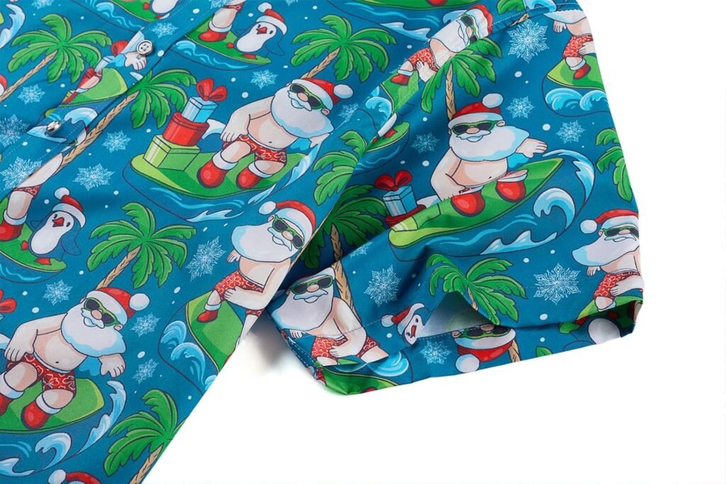 EUOW Mens Hawaiian Shirt Short Sleeves Printed Button Down Summer Beach Dress Shirts