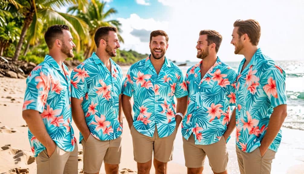 Why Wedding Aloha Shirts Are Perfect for Island Weddings 4 groomsmen aloha shirt style