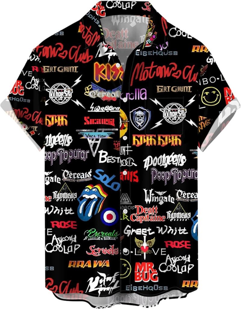 Mens Button Down Short Sleeve Shirt Shirt Collar Abstract Printed Shirts Casual Beach Tops