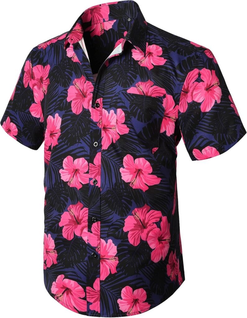Mens Hawaiian Shirts Short Sleeve Casual Floral Button Down Tropical Shirt Summer Holiday Beach Aloha Hawaii Shirt