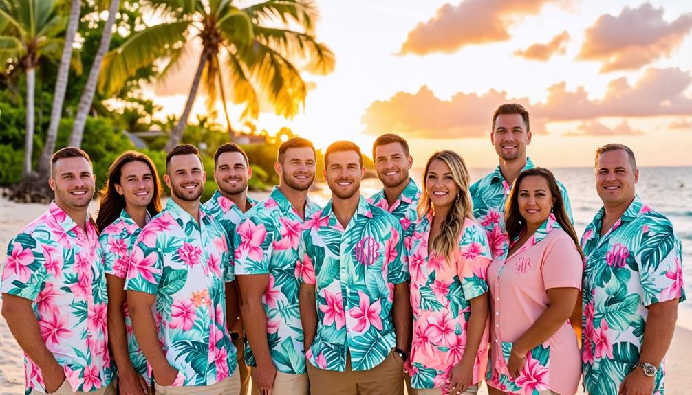 Top Wedding Aloha Shirts for a Beach Wedding 4 personalized custom monogram choices
