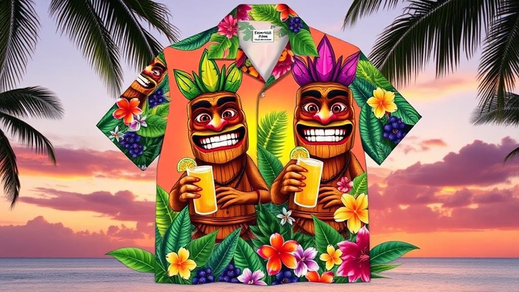 Top Picks for Tiki-Themed Hawaiian Shirts for a Fun, Tropical Look 2 tropical themed tiki designs