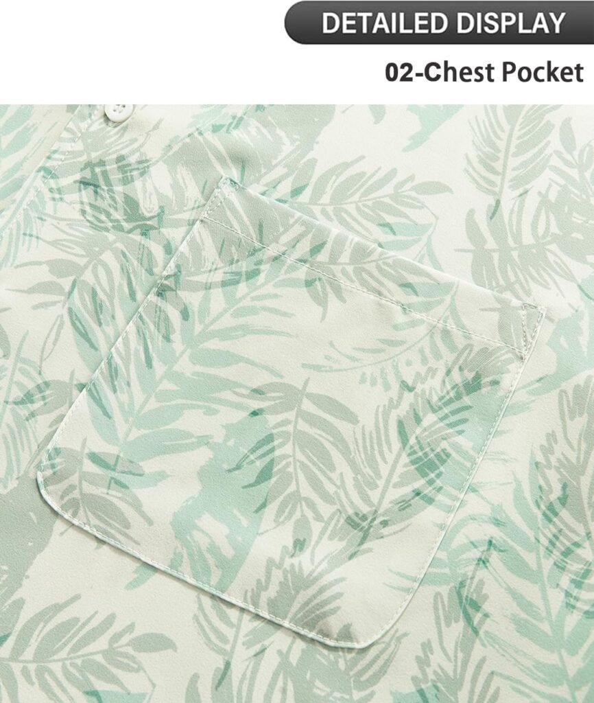 APTRO Mens Hawaiian Shirt Short Sleeve Summer Beach Tropical Button Down Shirt