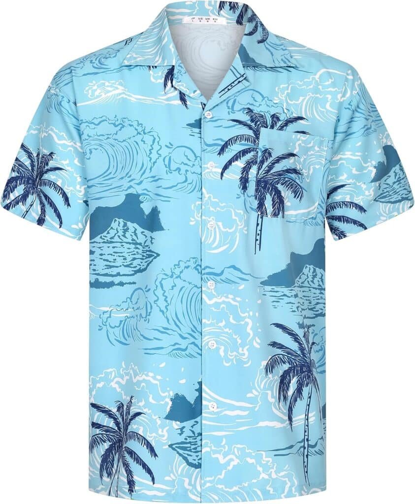 APTRO Mens Hawaiian Shirt Summer Beach Tropical Short Sleeve Button Down Shirt