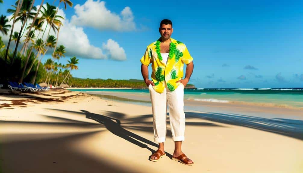 How to Style a Yellow Hawaiian Shirt for a Fresh, Bold Look? 1 bold yellow hawaiian style