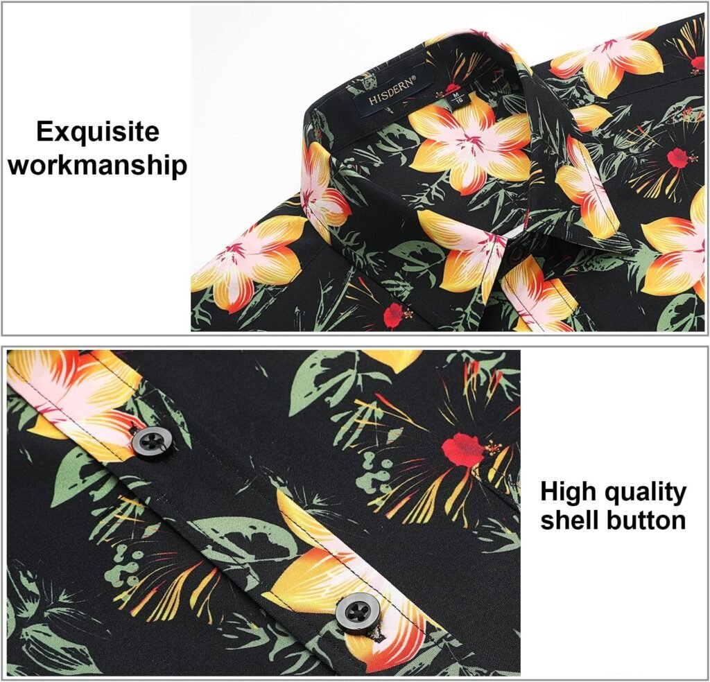 Hawaiian Shirt for Men Short Sleeve Button Down Shirt Men Casual Summer Tropical Beach Aloha Shirts for Men Hawaii Party