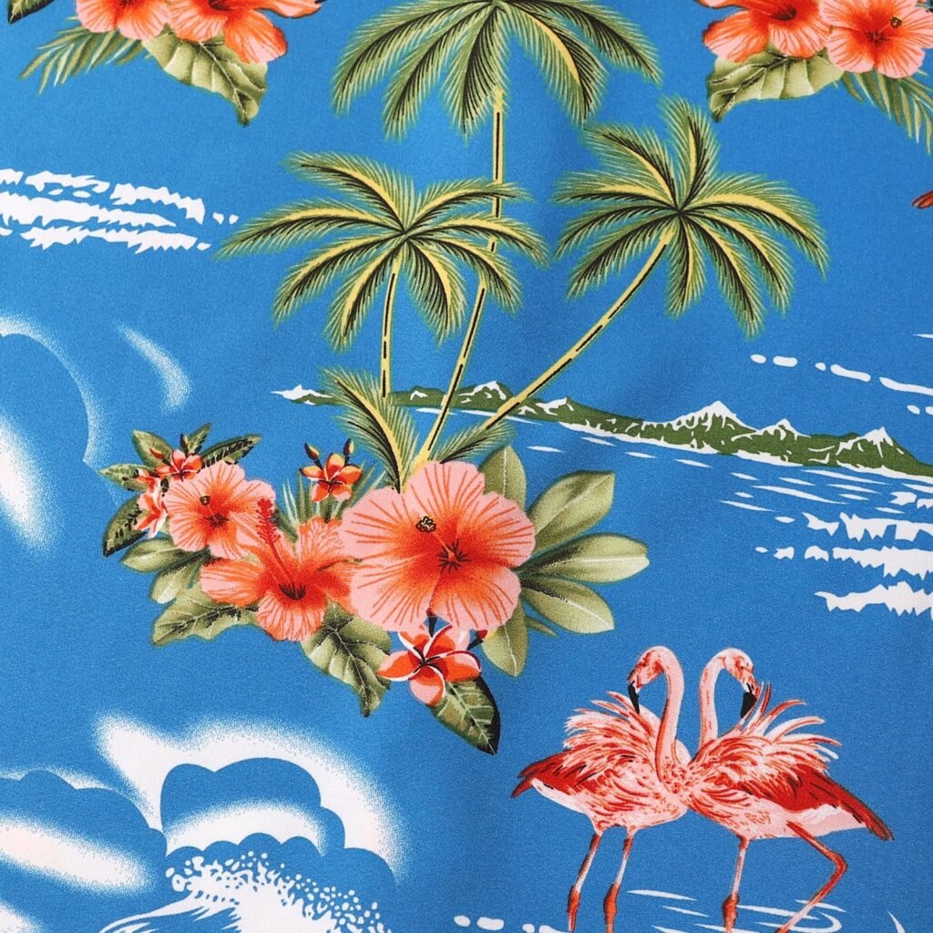 Hawaiian Shirt for Men Sleeves Printed Casual Button Down Summer Beach Dress Shirts
