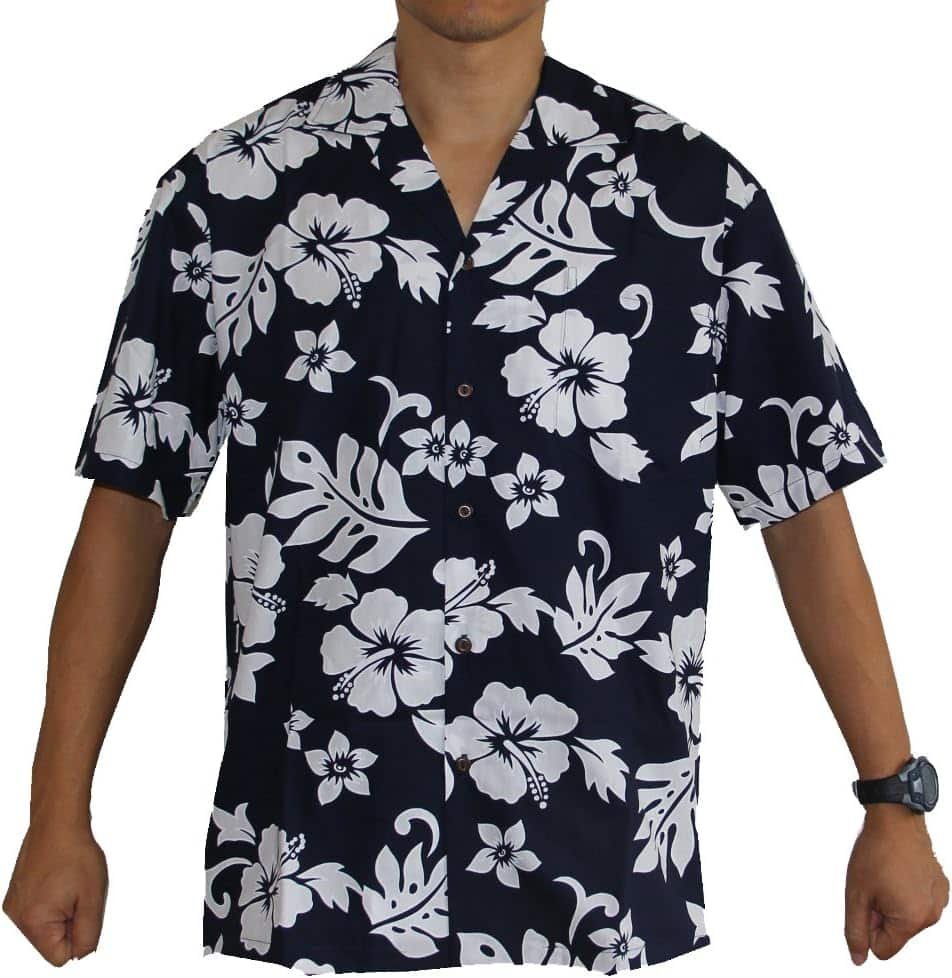 Made in Hawaii! Mens Hibiscus Flower Classic Hawaiian Shirts