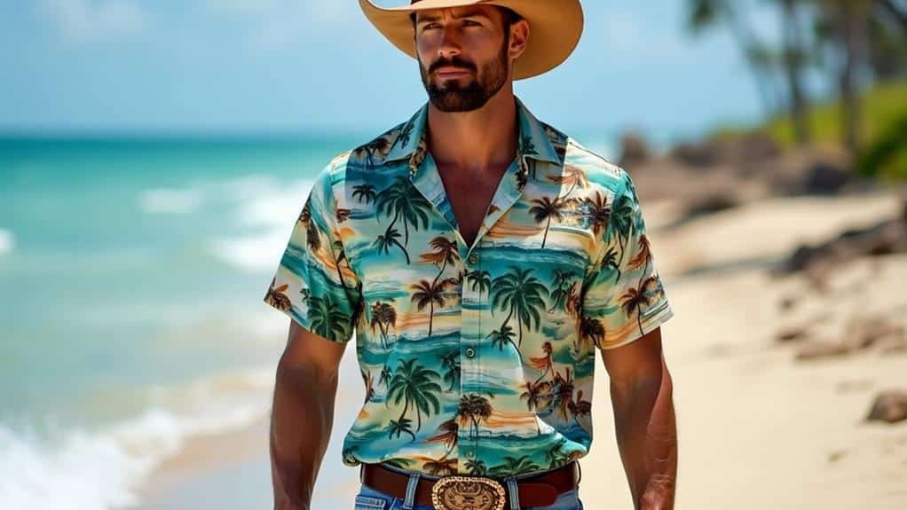 How to Combine Western and Tropical Styles With a Western Hawaiian Shirt? 2 stylish denim combinations