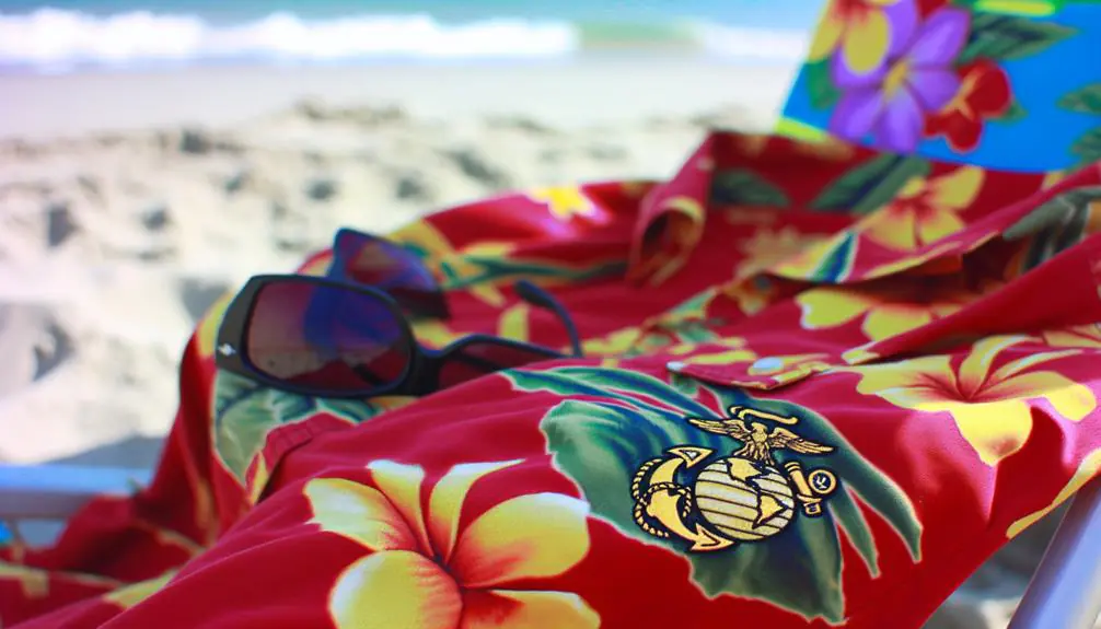 marine corps hawaiian shirts casual