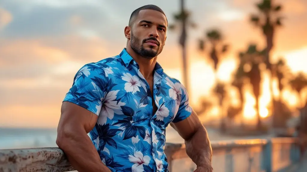 Muscle Beach Style: The Rise of Athletic Fit Hawaiian Shirts 2 athletic fit hawaiian shirts