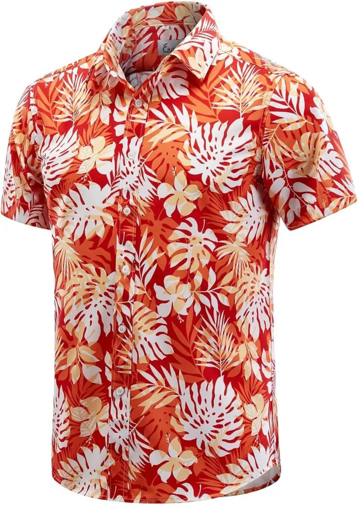 EUOW Mens Hawaiian Shirt Short Sleeves Printed Button Down Summer Beach Dress Shirts EUOW Mens Hawaiian Shirt Short Sleeves Printed Button Down Summer Beach Dress Shirts